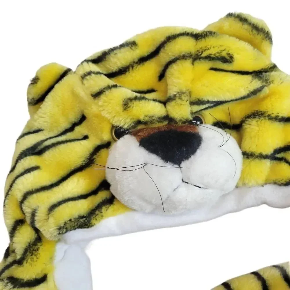 Animal Print Tiger Beanie Hat with scarf mittens